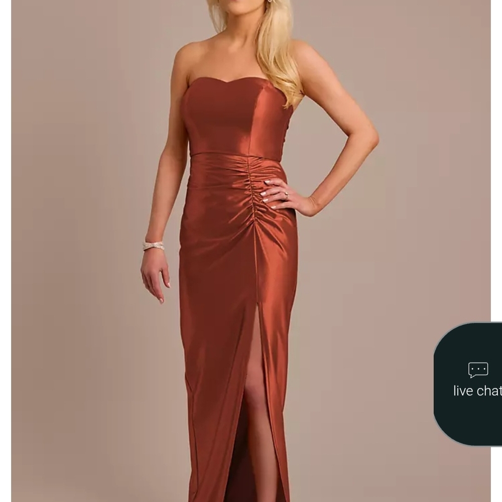 Elegant Strapless Brown Dress